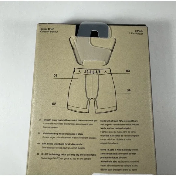 JORDAN Flight Micro Dri-Fit Boxer Briefs 2 Pack Black Red Men's Sz S (28-30) NEW - Picture 5 of 5